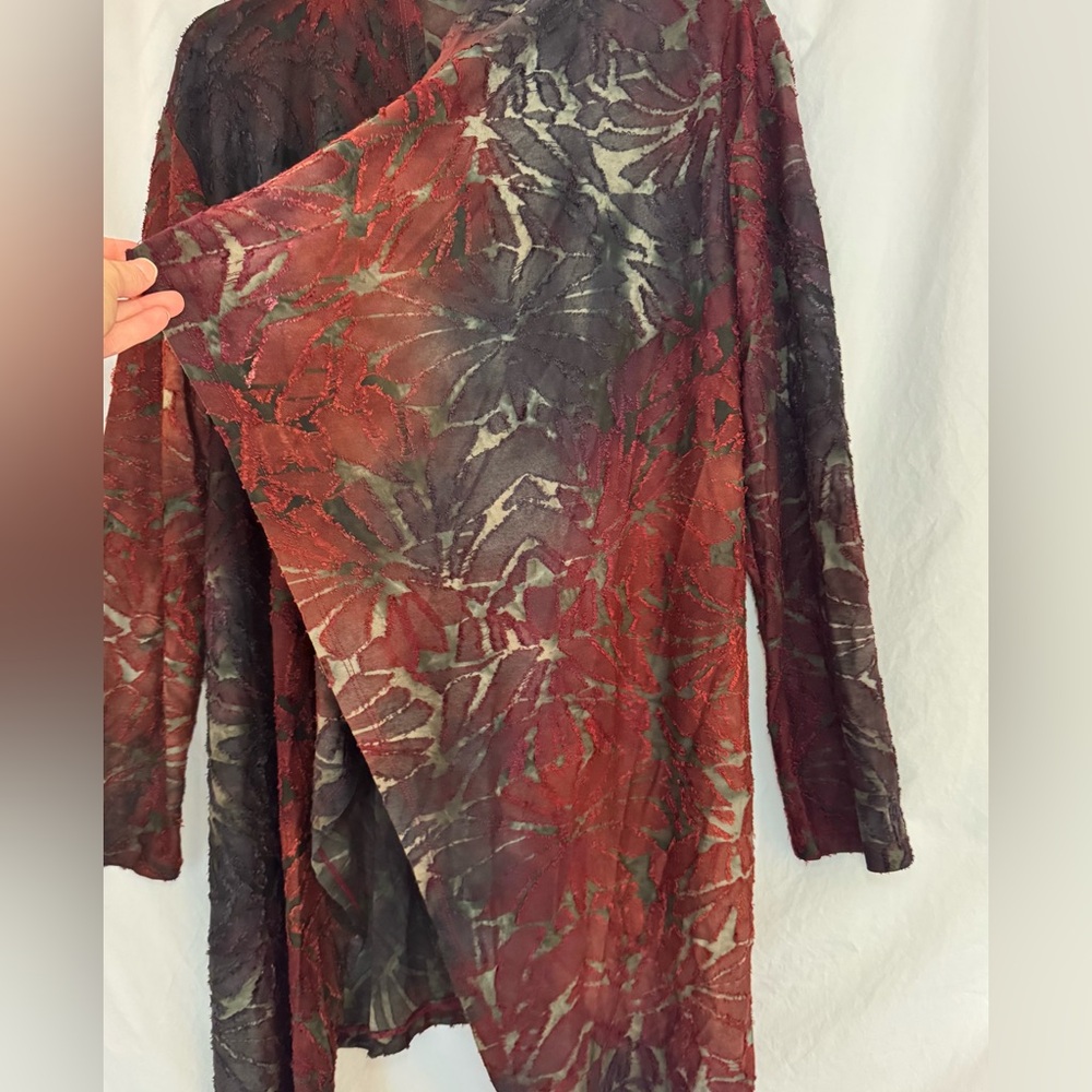 Coco + Carmen Boho Velvet Burnout Knit Flowy Jacket - Picture 5 of 7